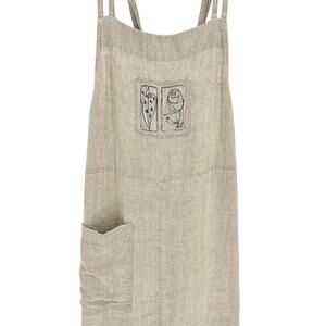 Fenini 100% Linen Garden and Tea Cross Strap Maxi Dress Size L